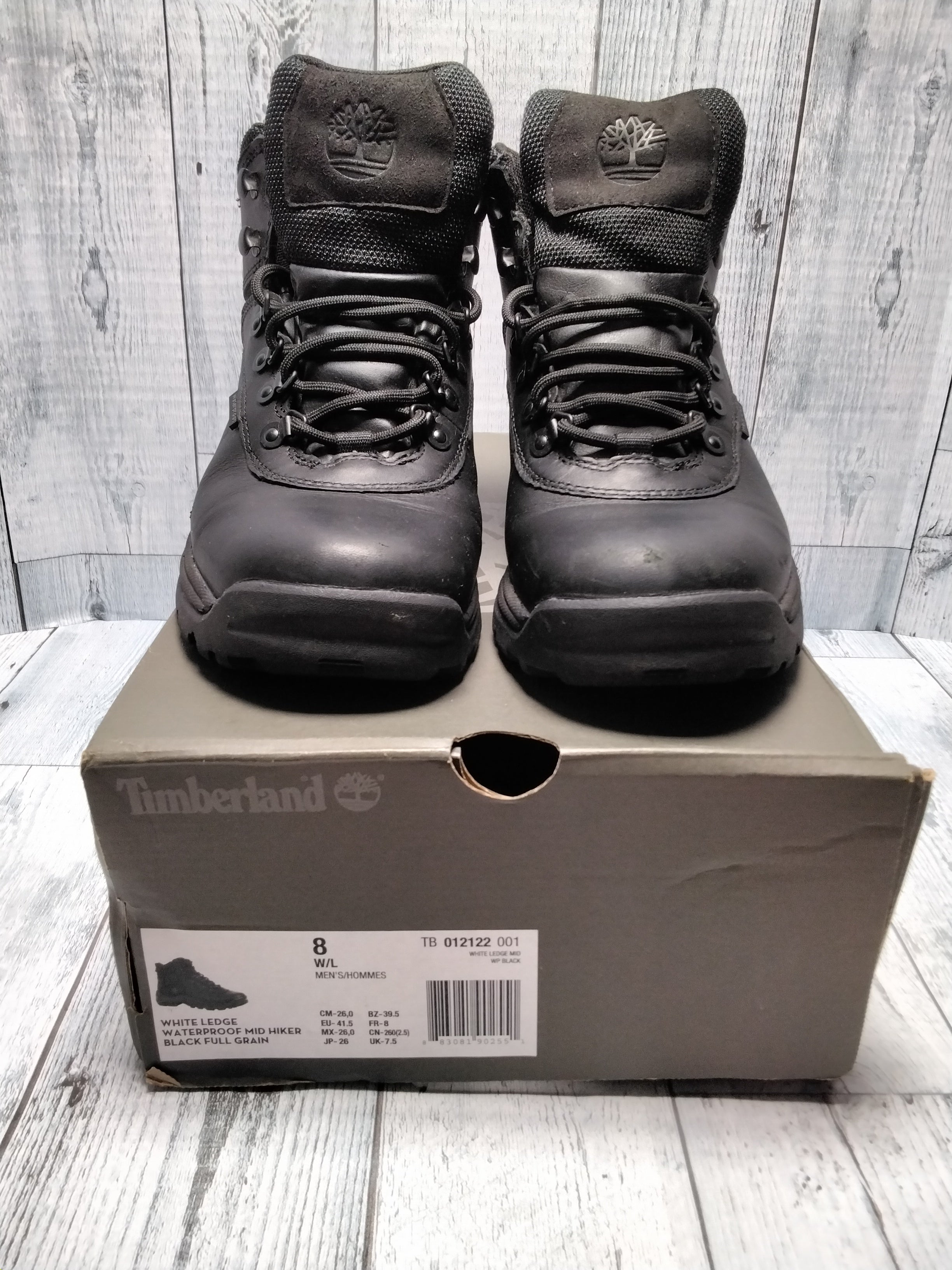 Timberland Men's White Ledge Mid Waterproof Hiking Boot, Black, Sz 8 (7781275500782)